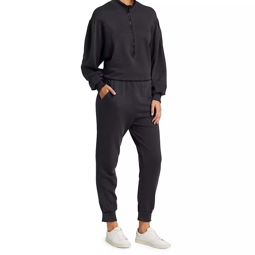NWT Frame Easy Jumpsuit French Terry Organic Pima Cotton Faded Noir XS - Picture 3 of 16